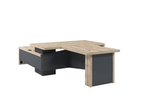 Стол руководителя с опорной тумбой Т-818.1000ПР с брифингом и блоком розеток Стол руководителя с опорной тумбой Т-818.1000ПР с брифингом и блоком розеток