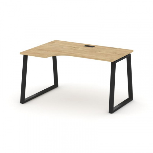 Style Project Стол рабочий эргоном. SN-6T1.SPA-011(L) Акация Лорка/Металл Антрацит/Заглушка Пластик