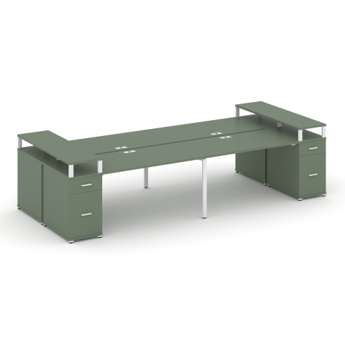 Бенч-система на 4 места с 2 опорными тумбами Concept CN.DRS-448