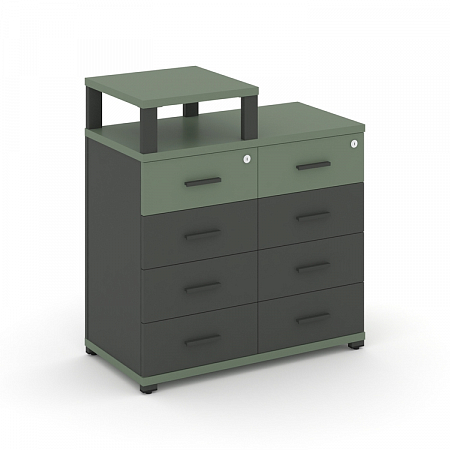 Тумба приставная c 8 ящиками и надставкой Concept CN.TSP-014 A