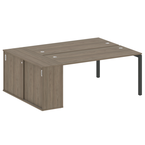 Бенч-система с шкафом-купе на П-обр. м/к Metal System Quattro 50БП.РС-СШК-1.4