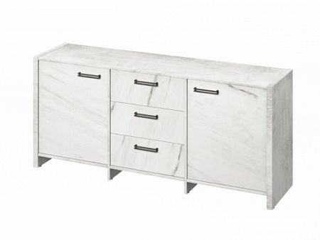 Тумба трехсекционная FB-13-01.G Хромикс белый/Мрамор Леванто белый