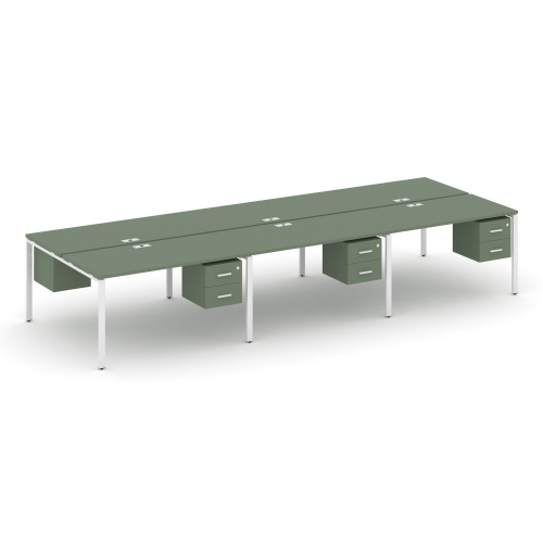 Бенч-система на 6 мест с подвесными тумбами Concept CN.DRS-153