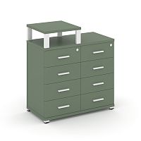 Тумба приставная c 8 ящиками и надставкой Concept CN.TSP-014 W