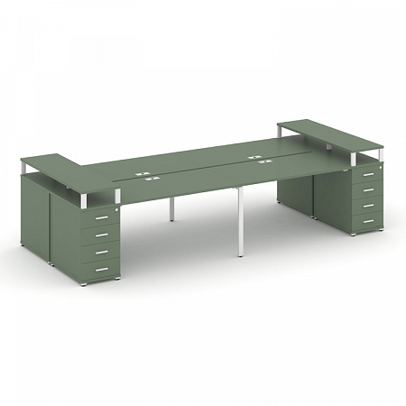 Бенч-система на 4 места с 2 опорными тумбами Concept CN.DRS-443