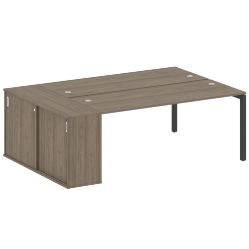 Бенч-система с шкафом-купе на П-обр. м/к Metal System Quattro 50БП.РС-СШК-1.5