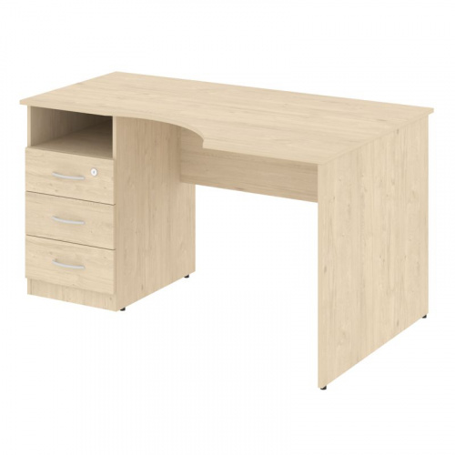 Nova S Стол криволинейный с тумбой левый В.САТ-2 (L) Бук Артизан 1400*900*750 фото 2