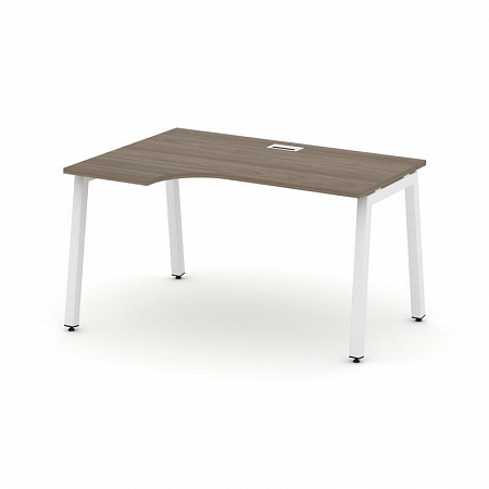 Style Project Стол рабочий эргоном. SN-5A.SPA-011(L) Вяз Благородный/Металл Белый 1380*700/980*750