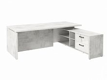 Стол с опорной тумбой FI-121R.GG Хромикс белый/Мрамор Леванто белый