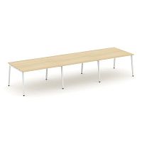 Style Project Стол переговорный SN-4A.SPRG-053.3 Акация Лорка/Металл Белый 4410*1180*750