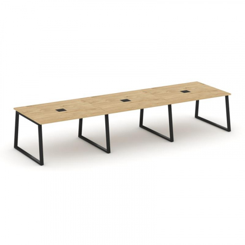 Style Project Стол переговорный SN-6T1.SPRG-053 Акация Лорка/Металл Антрацит/Заглушка Металл Антраци фото 2