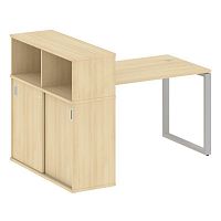 Стол письменный с шкафом-купе на О-обр. м/к Metal System БО.РС-СШК-3.2