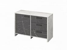 Тумба двухсекционная FB-12-01.G Хромикс белый/Камень Пьетра Гриджиа черный