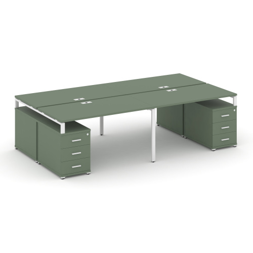 Бенч-система на 4 места с 2 опорными тумбами Concept CN.DRS-326