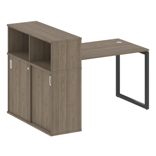 Стол офисный с шкафом-купе на О-обр. м/к Metal System Quattro 40БО.РС-СШК-3.2