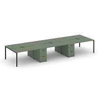 Бенч-система на 6 мест с 2 опорными тумбами Concept CN.DRS-455